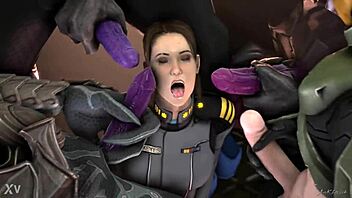 Halo gangbang action with epic group showdown