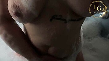 lexie grants, a chubby amateur, relaxes in the bathroom solo.