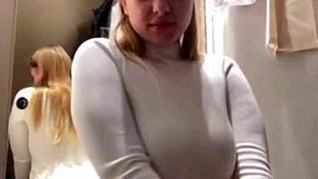 Public bangin’ in fitting room, oops got caught!