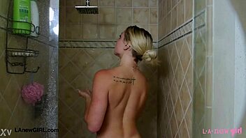 i see cute teen blonde take a shower in pov