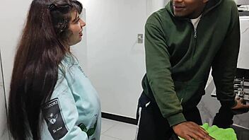 rioc fucks the beautiful busty jennie in the kitchen 😍