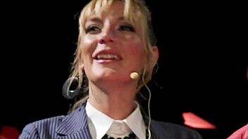 blonde domme takes control with strapon on black male slave