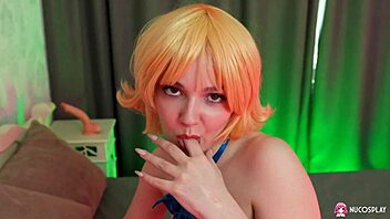 A beautiful blonde, Purr Simona, plays with herself in 4K