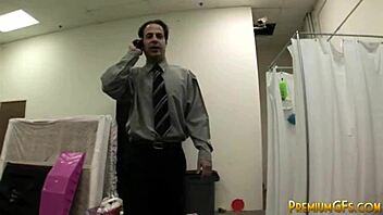 izzy bella blu teases with a horny handjob to big cock.