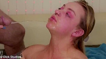 Muscular girl films facefucking for hubby to watch later