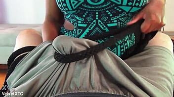 toe tied introduction with big tits babe in interview