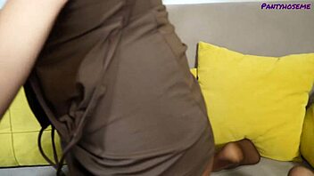 Horny Milf Lika Seduces Young Man in Pantyhose?