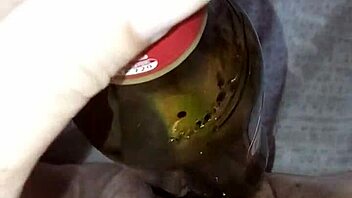 Pregnant Gretala Excitedly Rubs Bottle on Her Juicy Pussy Lips