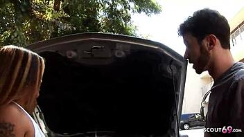 Half-Asian Leilani Li picked up n' fucked by huge white cock