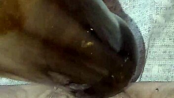 Pregnant Gretala Excitedly Rubs Bottle on Her Juicy Pussy Lips