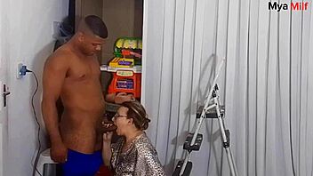 stepson bangs stepmom right on the stairs