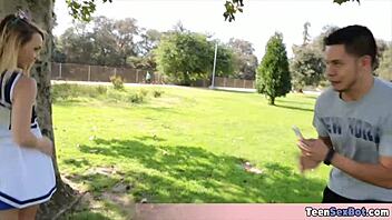 Skinny cheerleader stepsis fucks stepbro successfully