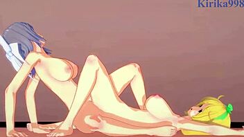 ryona and yumi intense lesbian play and futanari sex - senran kagura hentai