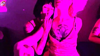 these 4 little 18+ sluts are smoking, worshiping feet, stripping, kissing, and deepthroating at the party.