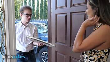 that latina takes big cock deep in doggy.