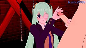 I watch Hatsune Miku monitor intense creampie in anime hentai