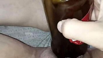 Pregnant Gretala Excitedly Rubs Bottle on Her Juicy Pussy Lips