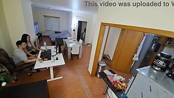 A hot maid in flip flops gets a messy surprise inside