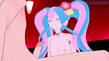 I watch Hatsune Miku monitor intense creampie in anime hentai