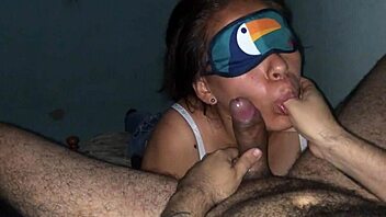 Cock sucking slut blindfolded and loving it! 😜