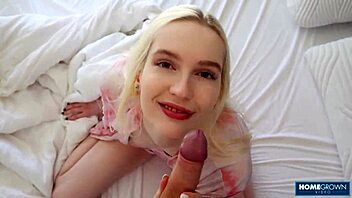 Blonde Shina Ryen Rides Huge Cock for Morning Cum in Pussy