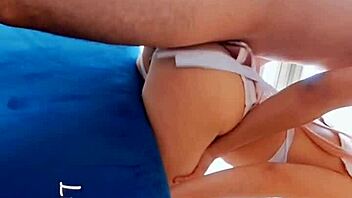 Old man licks young pussy tender sex in jacuzzi