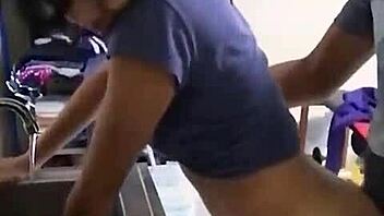 this cute mexican amateur chica gets taken while washing dishes