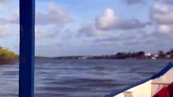 brazilian latina wife in bikini riding on boat pov