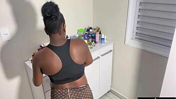 Pausing Cleaning for Intense Fuck with Naughty Husband Craving Tight Pussy