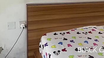 This ebony teen with a big ass shakes it wild. She's fingering herself to climax in the bedroom.