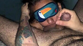 Cock sucking slut blindfolded and loving it! 😜