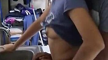 Beautiful Mexican girl washing dishes caught intimately