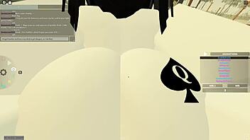 big ass whore rides cock in roblox world