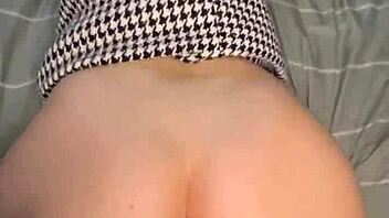 Brunette student sucks and rides cowgirl style in POV action