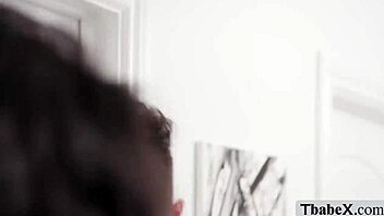 Lucky cleaner bareback fucks two horny shemales