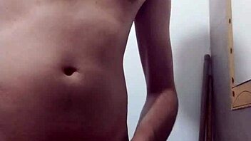 Skinny Girl Undresses For Big Cock Masturbation In Bathroom