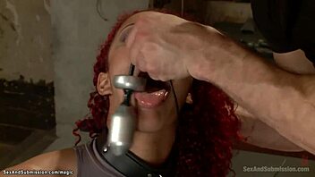 Redhead PAWG bound and fucked in hardcore style