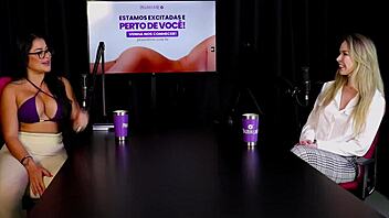 Blonde slut shows blowjob, flashes tits, then tries new anal position! 😏 Milena Moreau on Sheer Red.