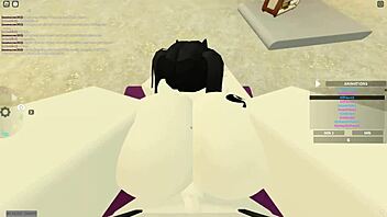 big ass whore rides cock in roblox world