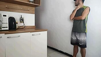 risky fling with husband's friend while he's in the shower