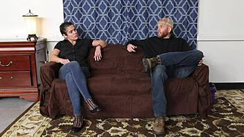 taboo throat banging leaves her cum covered and gagging