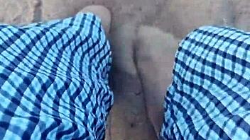 Love those bare feet in sand for foot fetish fun