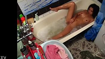 Barely legal step-sister caught on hidden cam in solo action