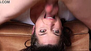 taboo throat banging leaves her cum covered and gagging