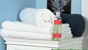 Masseuse sucks monster cock intensely.