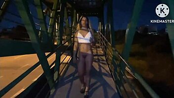 Esposa indulging in sensual street sex with tattooed partner