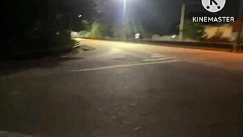 Esposa indulging in sensual street sex with tattooed partner