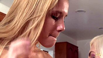 Cute Blonde Shares Lesbian Sex Details With Therapist In Kitchen