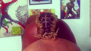 She moans during the bondage massage leading to a big black cock creampie.