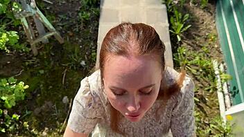 Fucking a stunning Russian milf in wild countryside nature.